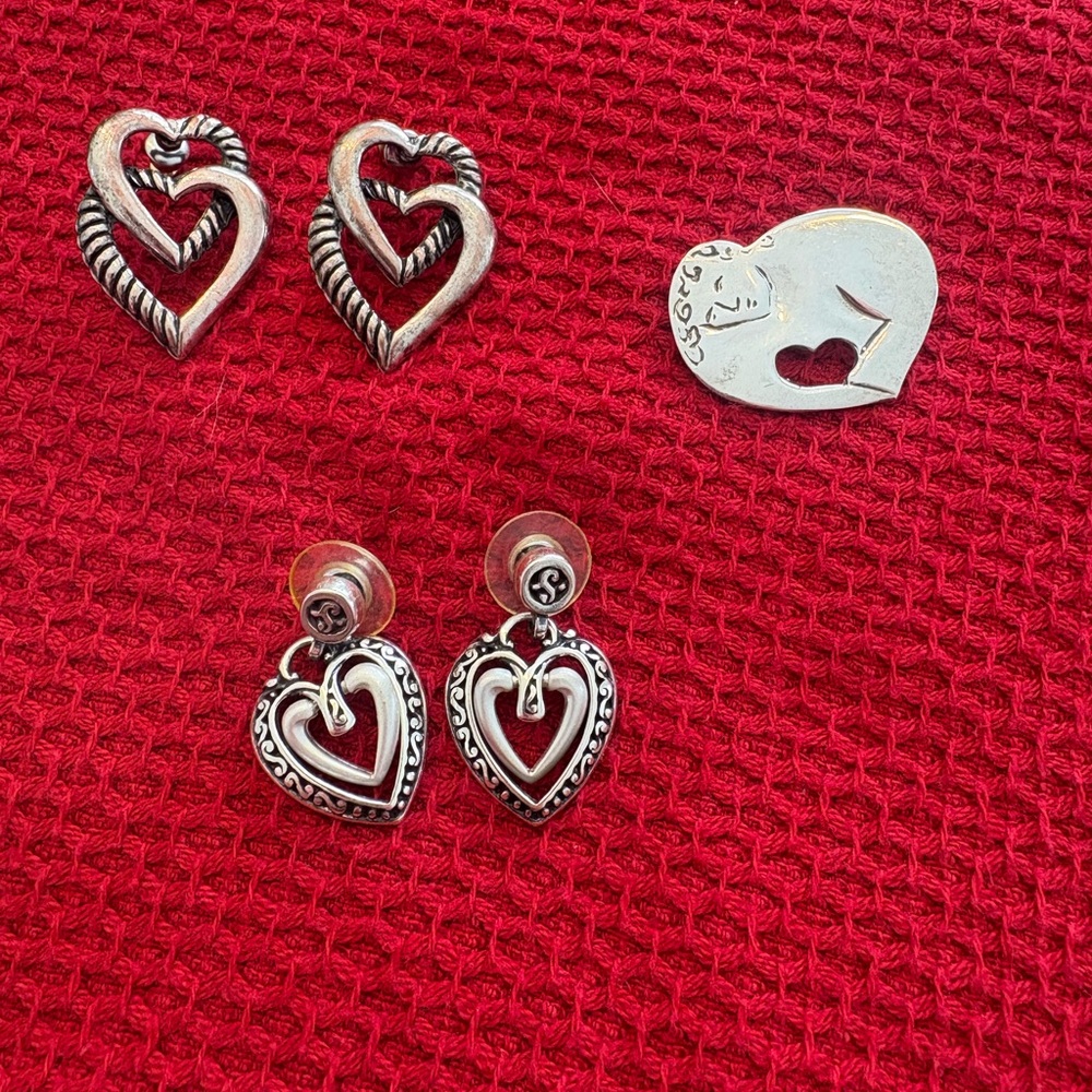 Brighton Silver Heart Earrings Collection